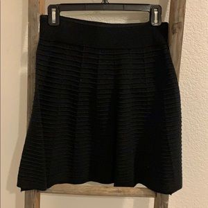 Black a line cotton skir